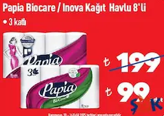 PAPİA BİOCARE / INOVA KAĞIT HAVLU 8'Lİ